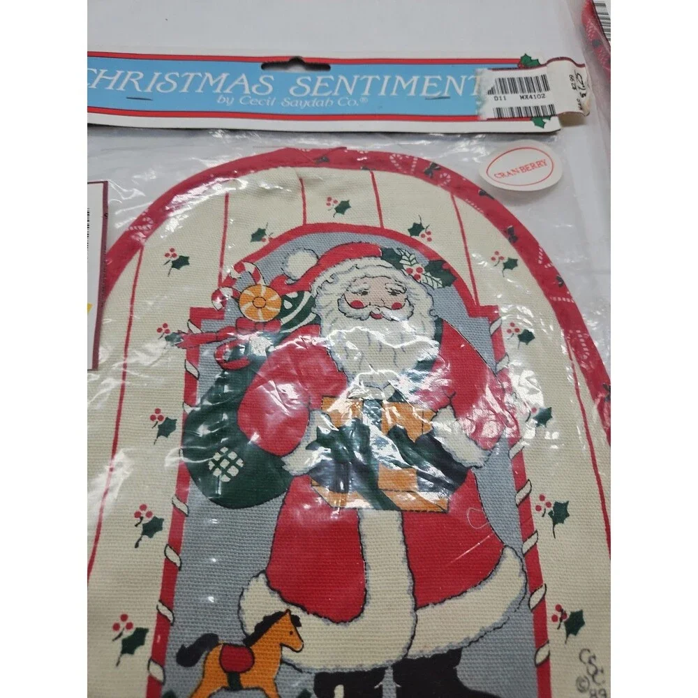 Christmas Potholder Vintage Cecil Saydah Christmas Lot of 2